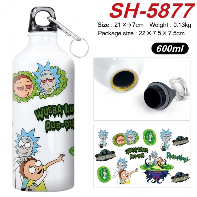 Rick and Morty Anime print sports kettle aluminum kettle water cup 600ml 21x7cm SH-5877