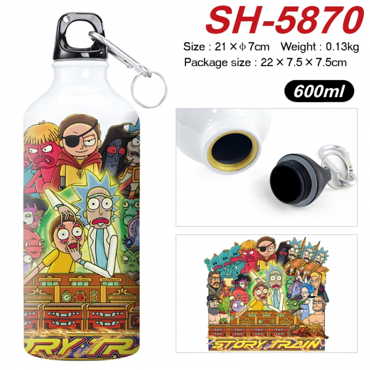 Rick and Morty Anime print sports kettle aluminum kettle water cup 600ml 21x7cm SH-5870