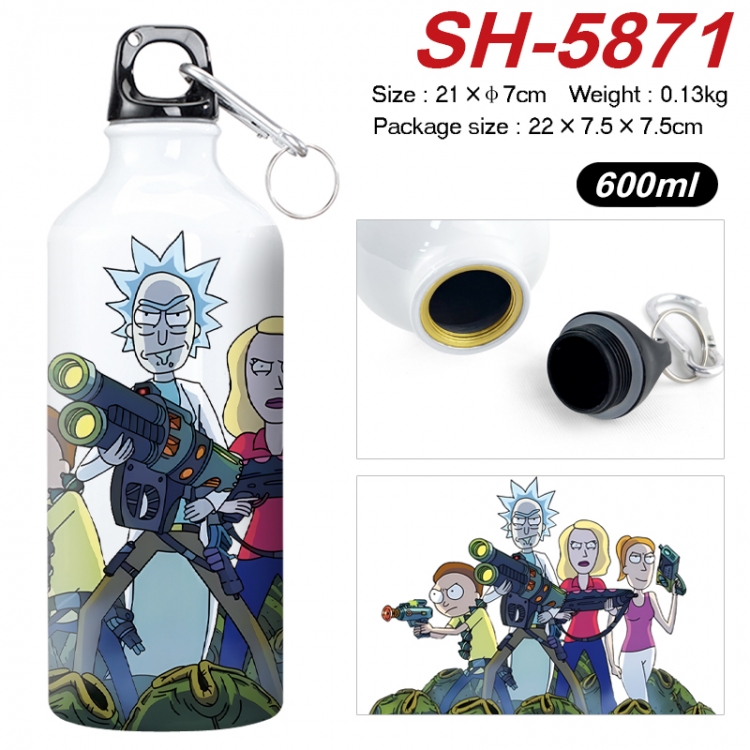 Rick and Morty Anime print sports kettle aluminum kettle water cup 600ml 21x7cm SH-5871