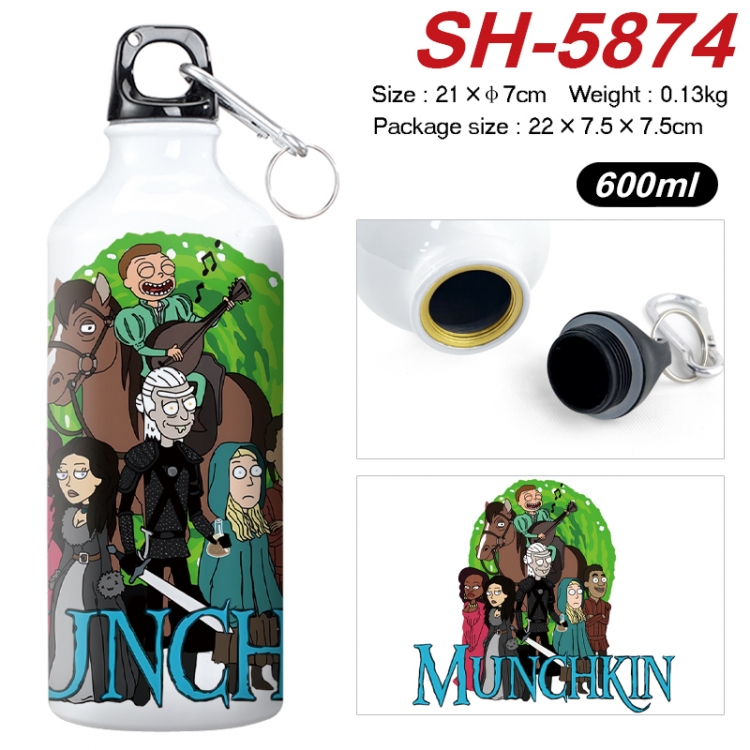 Rick and Morty Anime print sports kettle aluminum kettle water cup 600ml 21x7cm SH-5874