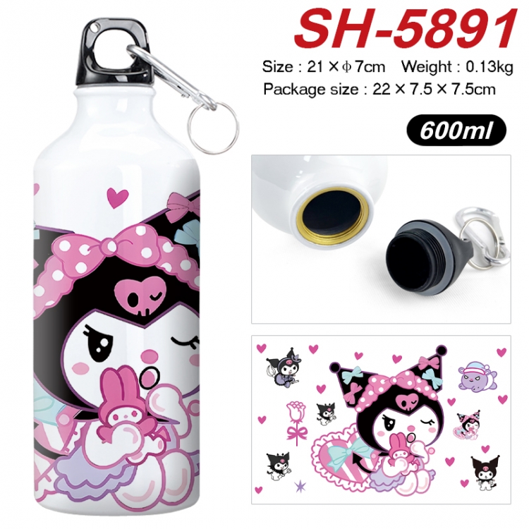 sanrio Anime print sports kettle aluminum kettle water cup 600ml 21x7cm SH-5891