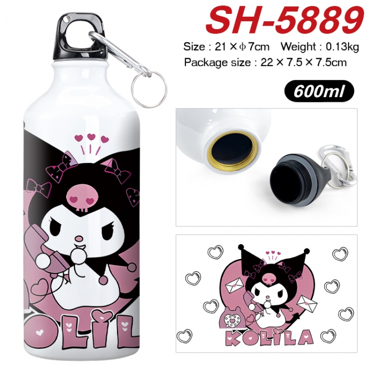 sanrio Anime print sports kettle aluminum kettle water cup 600ml 21x7cm SH-5889