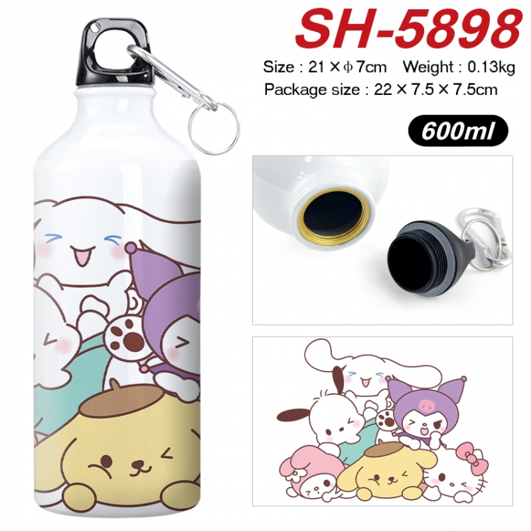 sanrio Anime print sports kettle aluminum kettle water cup 600ml 21x7cm SH-5898