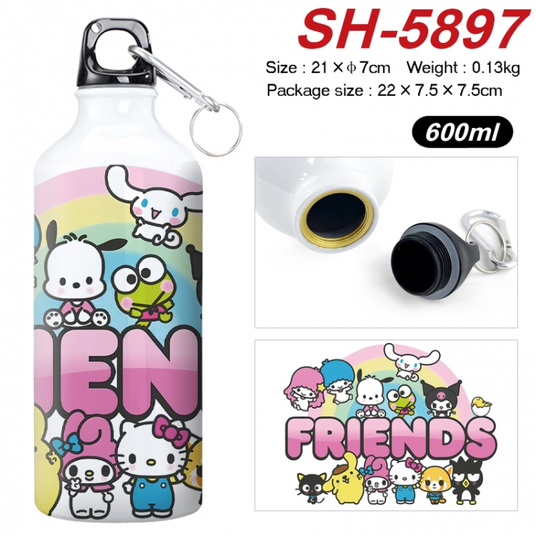 sanrio Anime print sports kettle aluminum kettle water cup 600ml 21x7cm SH-5897