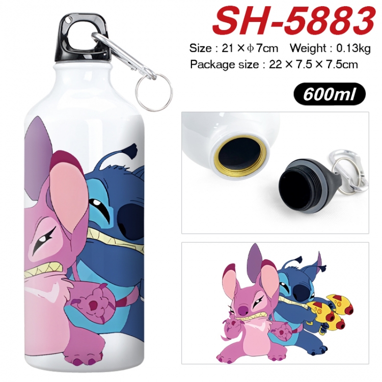 Lilo & Stitch Anime print sports kettle aluminum kettle water cup 600ml 21x7cm