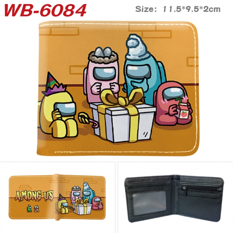 Among us Animation color PU leather half fold wallet 11.5X9X2CM WB-6084