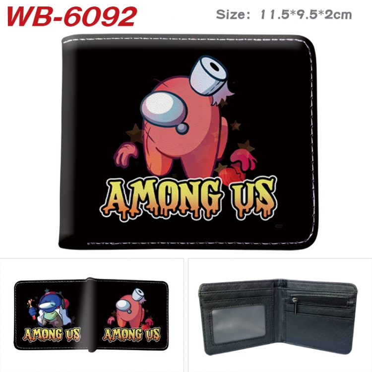 Among us Animation color PU leather half fold wallet 11.5X9X2CM WB-6092