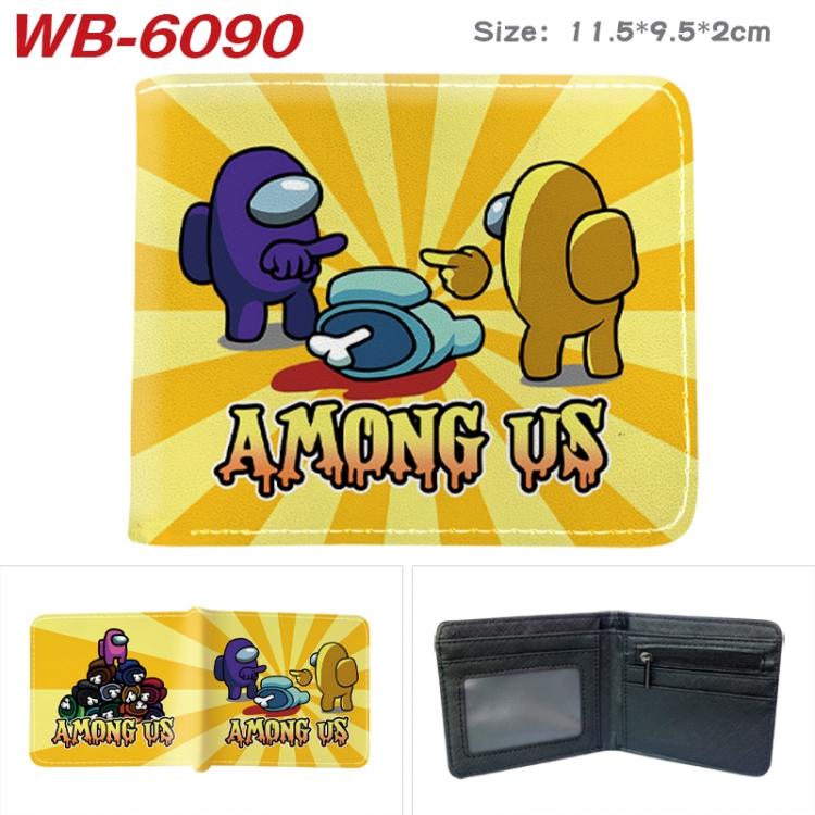 Among us Animation color PU leather half fold wallet 11.5X9X2CM WB-6090