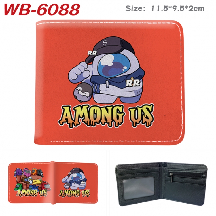 Among us Animation color PU leather half fold wallet 11.5X9X2CM WB-6088