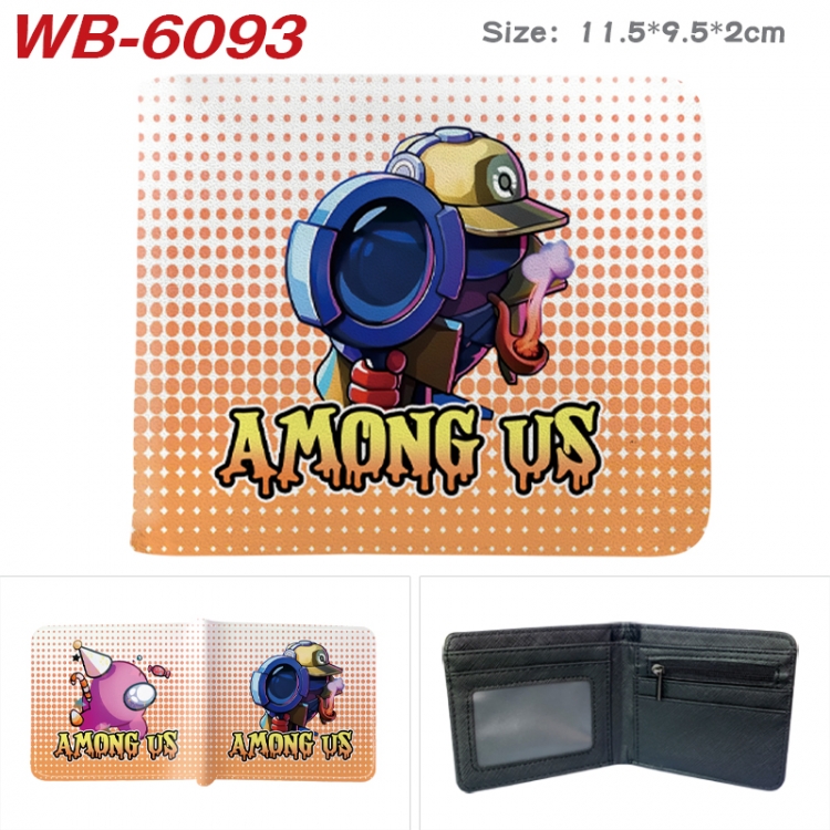 Among us Animation color PU leather half fold wallet 11.5X9X2CM WB-6093