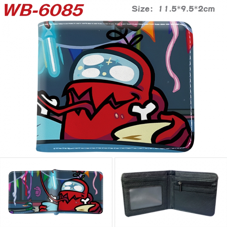 Among us Animation color PU leather half fold wallet 11.5X9X2CM WB-6085