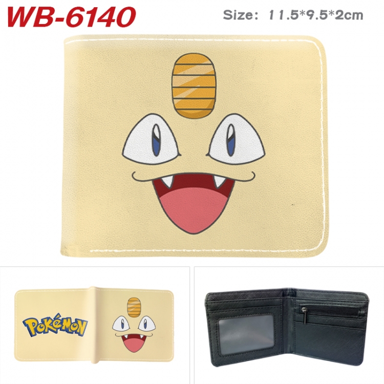 Pokemon Animation color PU leather half fold wallet 11.5X9X2CM WB-6140