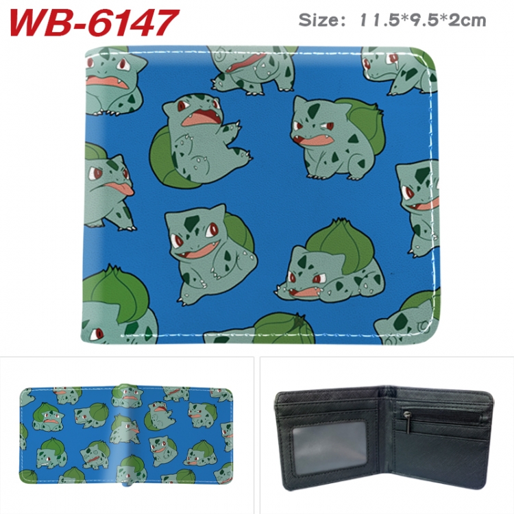 Pokemon Animation color PU leather half fold wallet 11.5X9X2CM  WB-6147