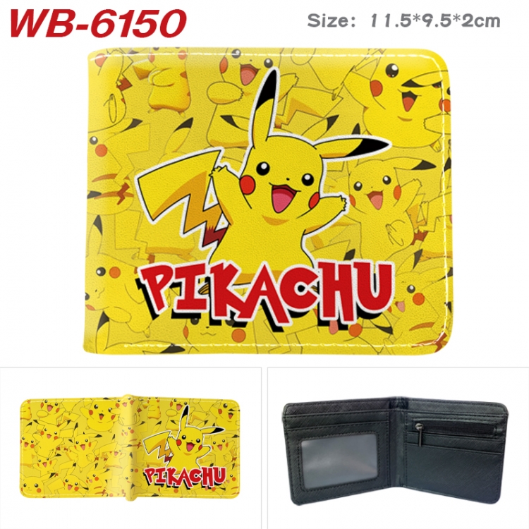 Pokemon Animation color PU leather half fold wallet 11.5X9X2CM WB-6150