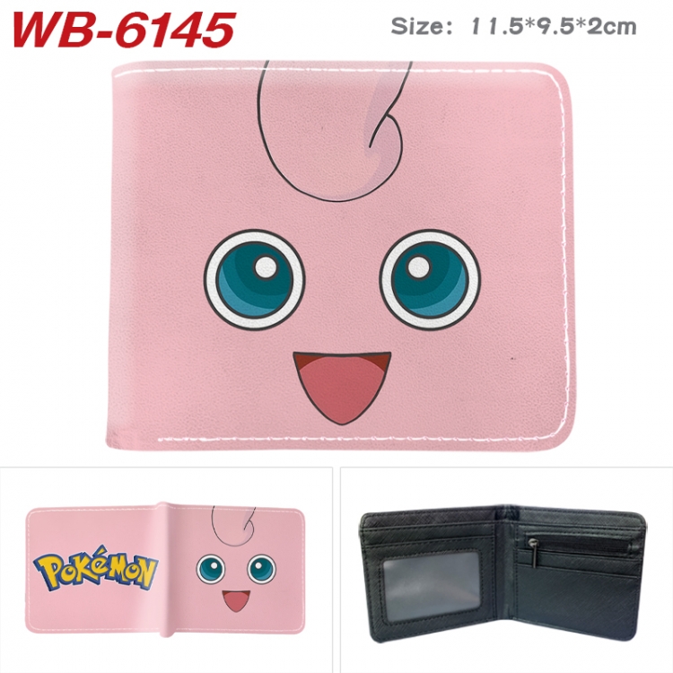 Pokemon Animation color PU leather half fold wallet 11.5X9X2CM WB-6145