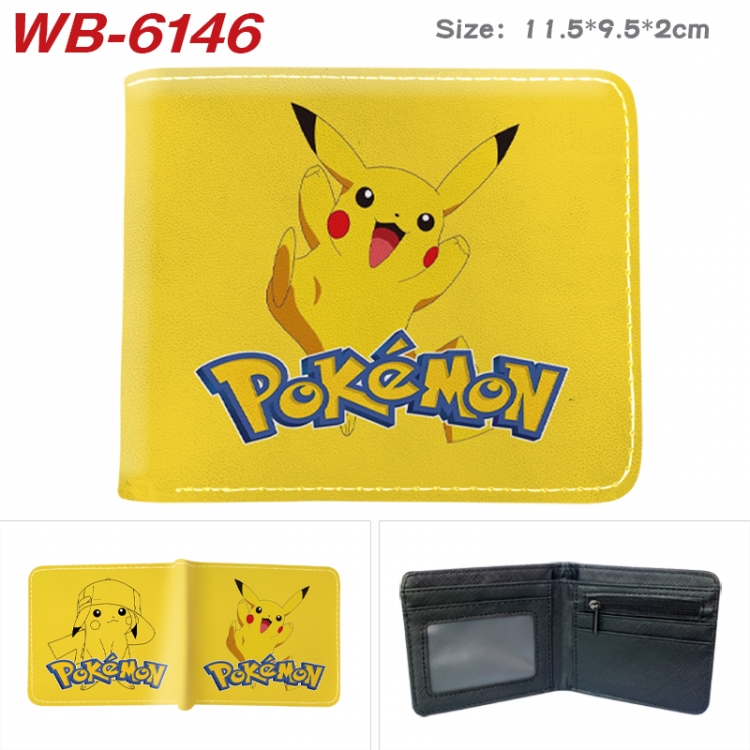 Pokemon Animation color PU leather half fold wallet 11.5X9X2CM WB-6146