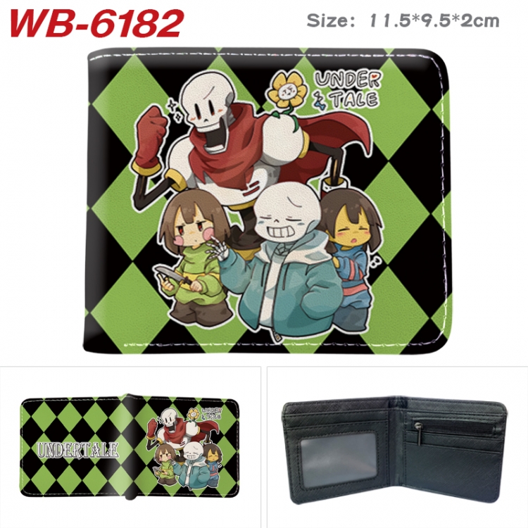 Undertale Animation color PU leather half fold wallet 11.5X9X2CM WB-6182