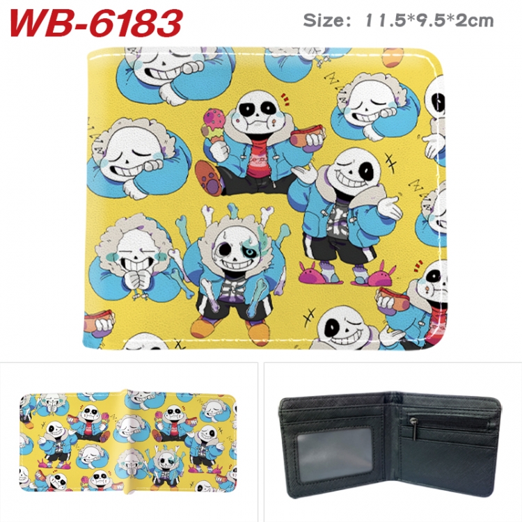 Undertale Animation color PU leather half fold wallet 11.5X9X2CM WB-6183