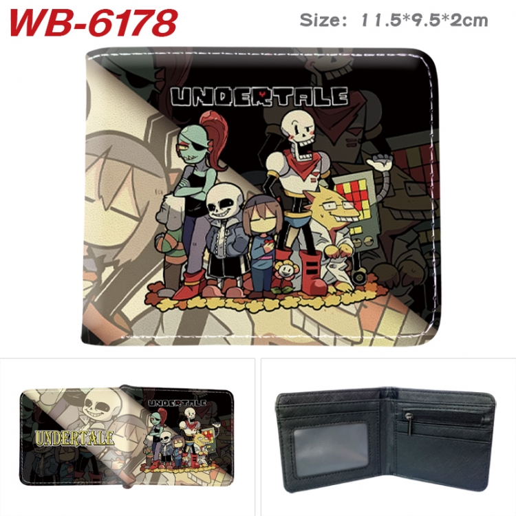 Undertale Animation color PU leather half fold wallet 11.5X9X2CM WB-6178