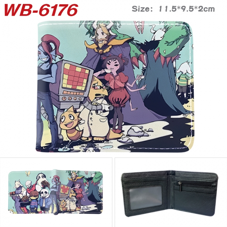 Undertale Animation color PU leather half fold wallet 11.5X9X2CM WB-6176