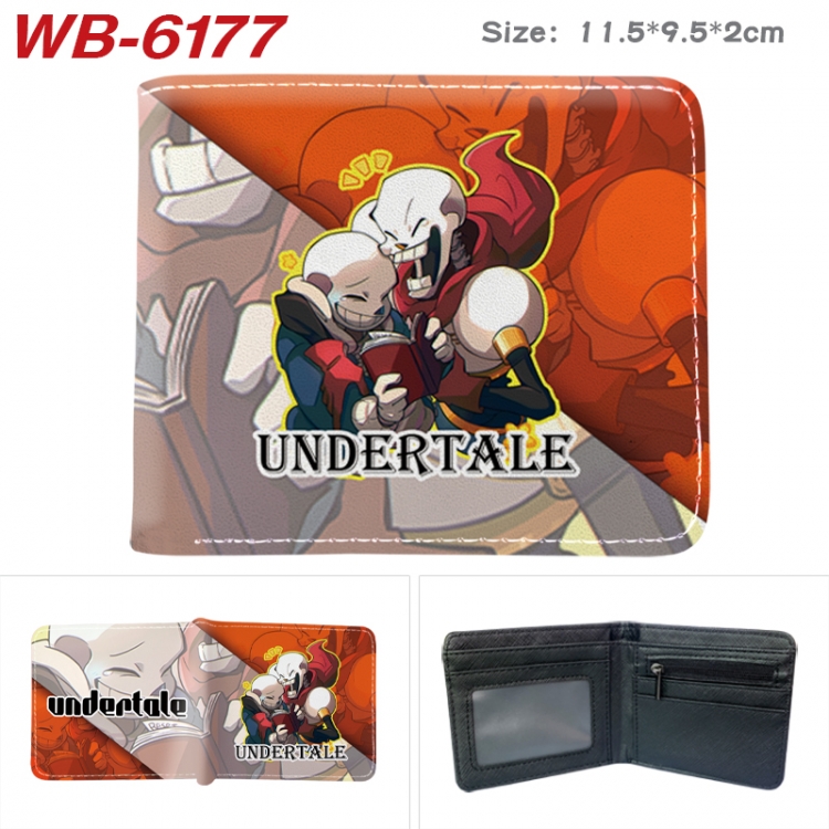 Undertale Animation color PU leather half fold wallet 11.5X9X2CM WB-6177