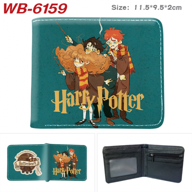 Harry Potter Animation color PU leather half fold wallet 11.5X9X2CM WB-6159