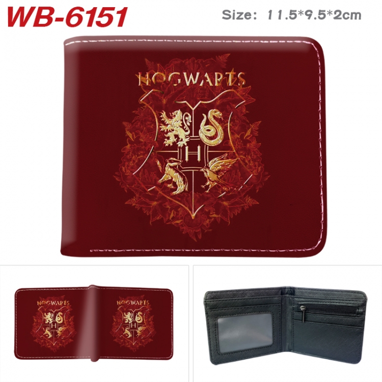 Harry Potter Animation color PU leather half fold wallet 11.5X9X2CM  WB-6151