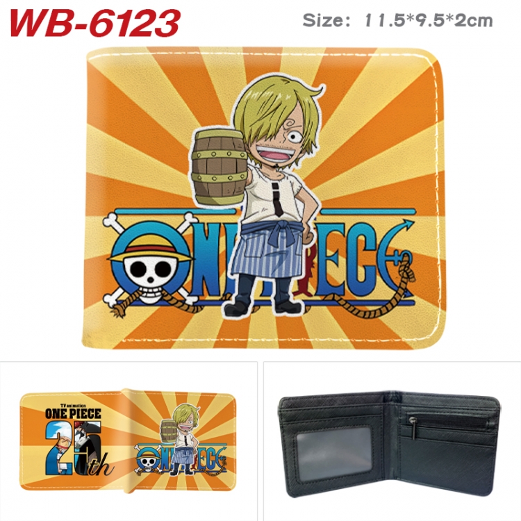 One Piece Animation color PU leather half fold wallet 11.5X9X2CM WB-6123