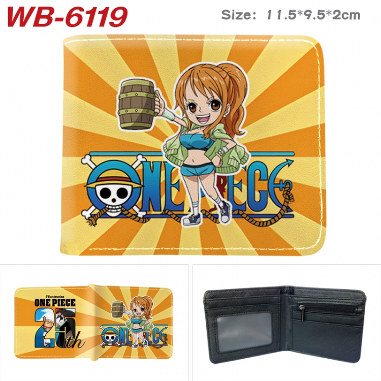 One Piece Animation color PU leather half fold wallet 11.5X9X2CM WB-6119