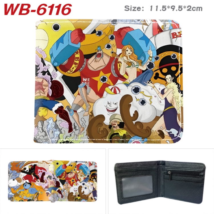 One Piece Animation color PU leather half fold wallet 11.5X9X2CM WB-6116