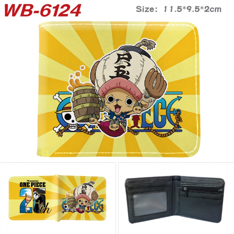 One Piece Animation color PU leather half fold wallet 11.5X9X2CM WB-6124