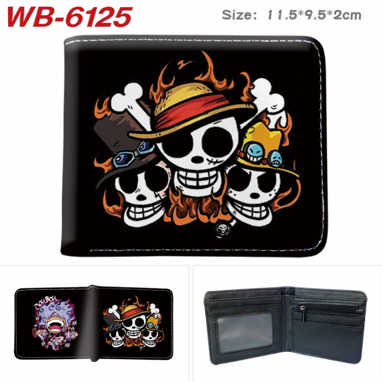 One Piece Animation color PU leather half fold wallet 11.5X9X2CM WB-6125