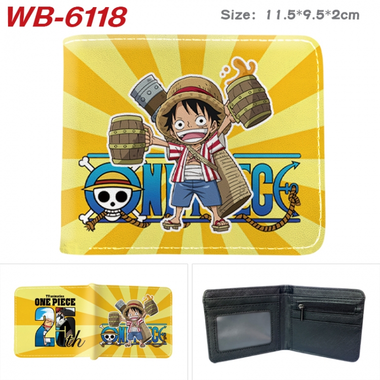 One Piece Animation color PU leather half fold wallet 11.5X9X2CM WB-6118