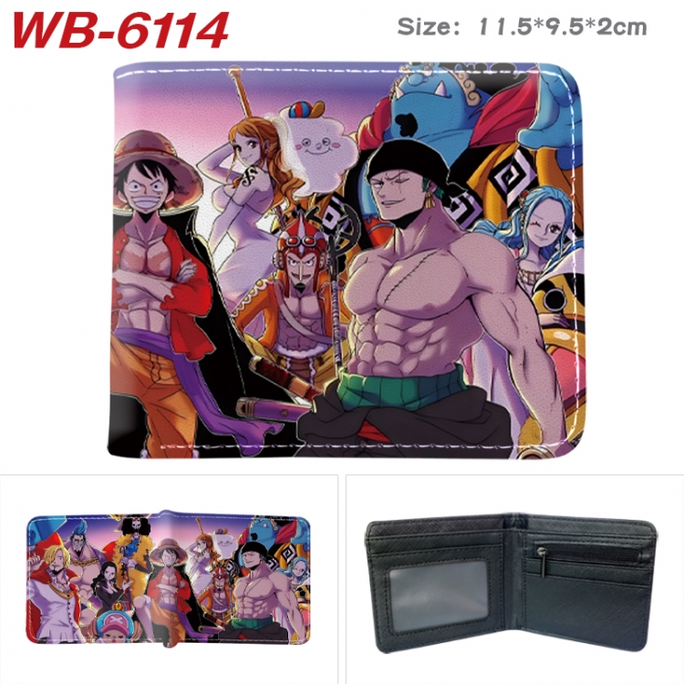 One Piece Animation color PU leather half fold wallet 11.5X9X2CM WB-6114