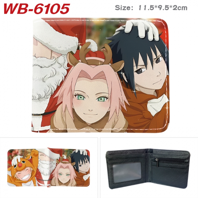 Naruto Animation color PU leather half fold wallet 11.5X9X2CM WB-6105