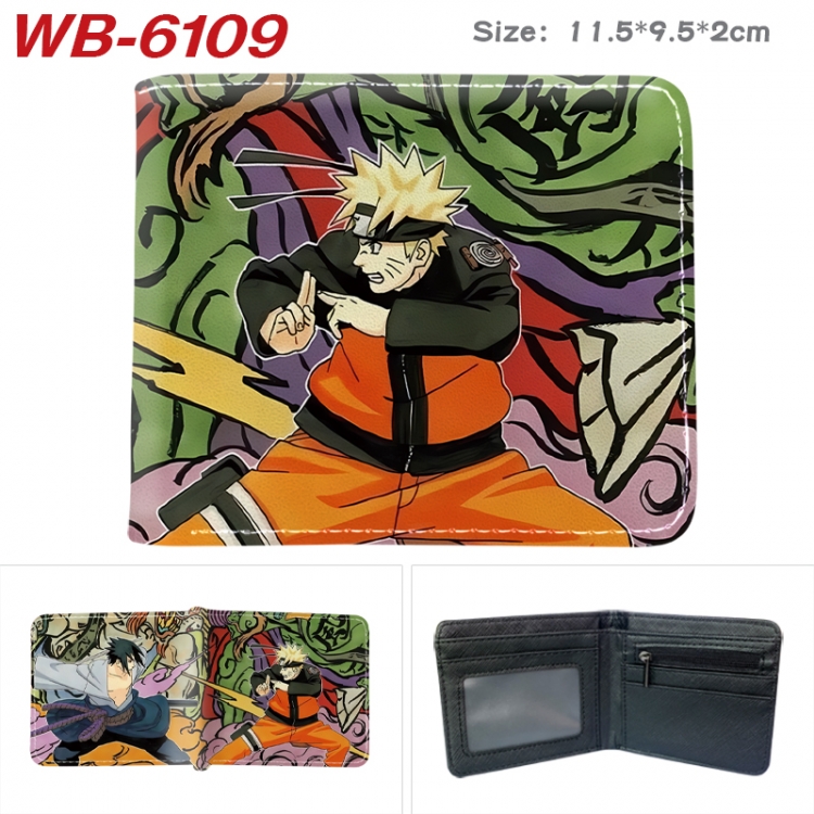 Naruto Animation color PU leather half fold wallet 11.5X9X2CM WB-6109