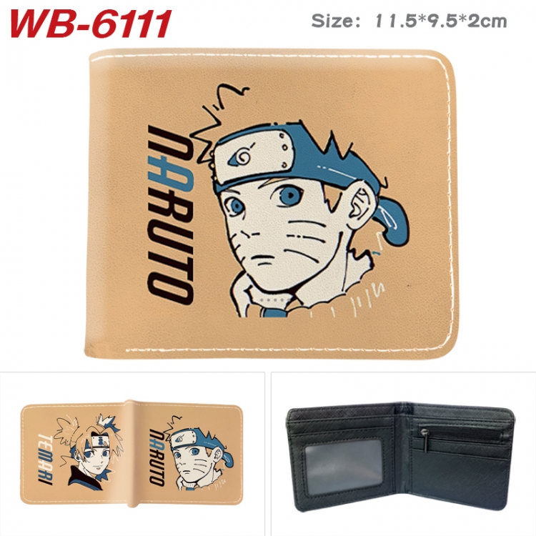 Naruto Animation color PU leather half fold wallet 11.5X9X2CM WB-6111