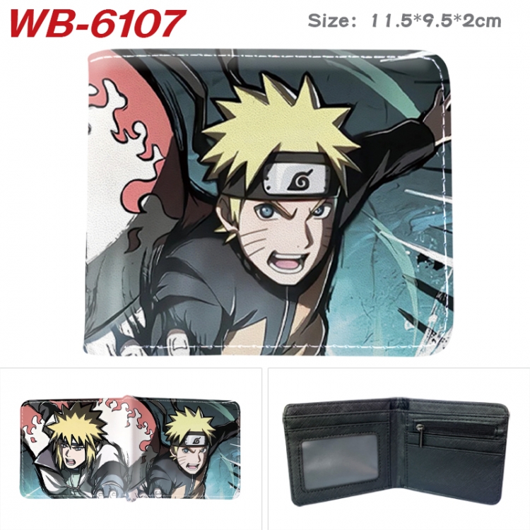 Naruto Animation color PU leather half fold wallet 11.5X9X2CM WB-6107