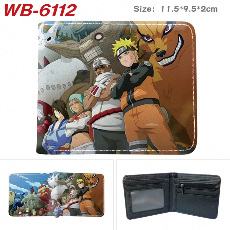 Naruto Animation color PU leather half fold wallet 11.5X9X2CM  WB-6112