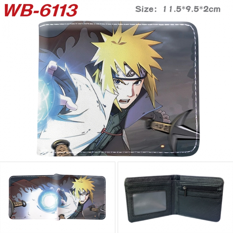 Naruto Animation color PU leather half fold wallet 11.5X9X2CM WB-6113