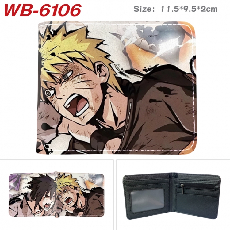 Naruto Animation color PU leather half fold wallet 11.5X9X2CM WB-6106