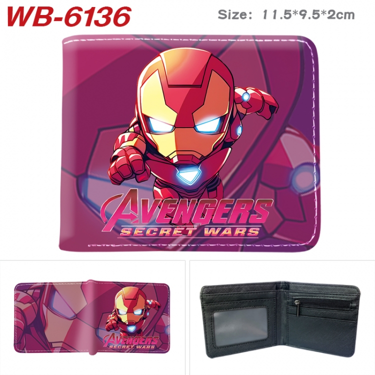 Marvel Animation color PU leather half fold wallet 11.5X9X2CM WB-6136