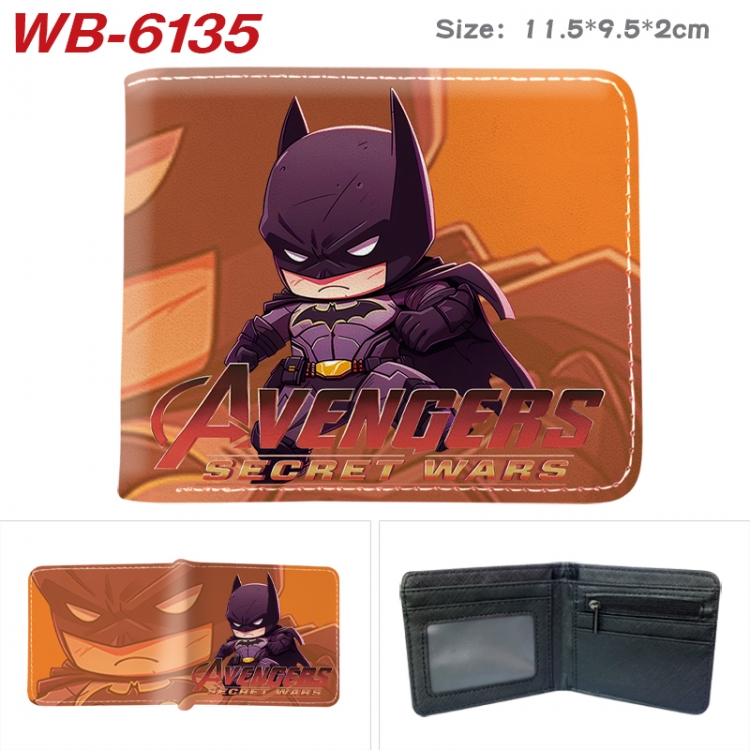 Marvel Animation color PU leather half fold wallet 11.5X9X2CM WB-6135