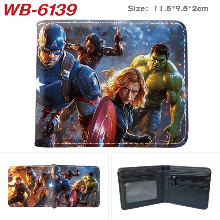 Marvel Animation color PU leather half fold wallet 11.5X9X2CM WB-6139