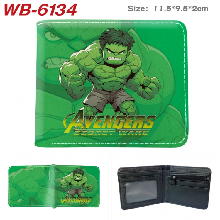 Marvel Animation color PU leather half fold wallet 11.5X9X2CM WB-6134