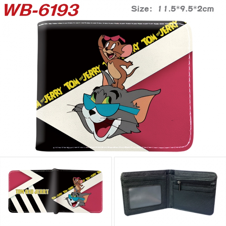 Tom and Jerry Animation color PU leather half fold wallet 11.5X9X2CM WB-6193