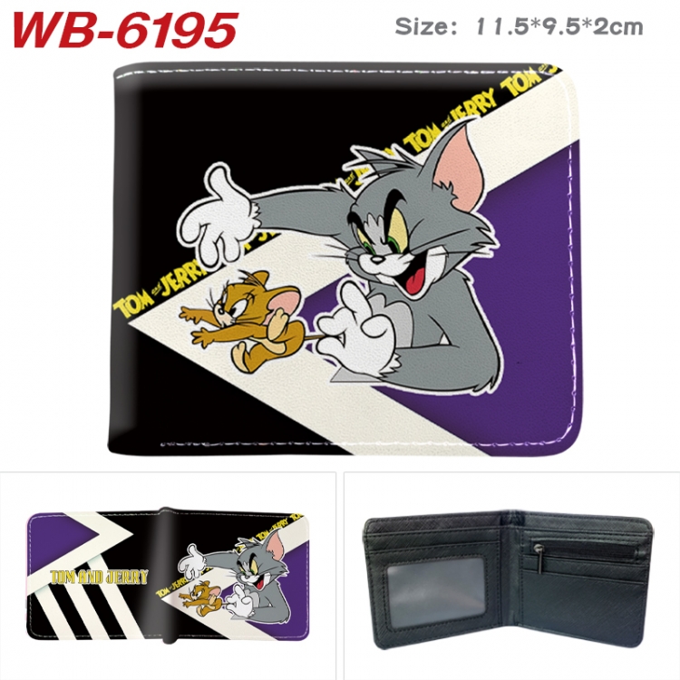 Tom and Jerry Animation color PU leather half fold wallet 11.5X9X2CM WB-6195