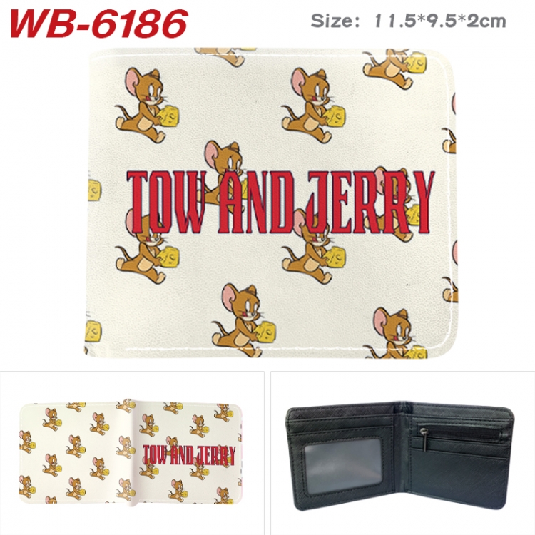 Tom and Jerry Animation color PU leather half fold wallet 11.5X9X2CM WB-6186