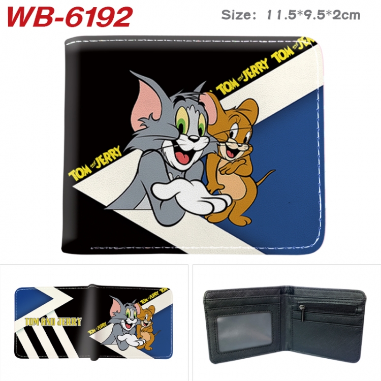 Tom and Jerry Animation color PU leather half fold wallet 11.5X9X2CM WB-6192