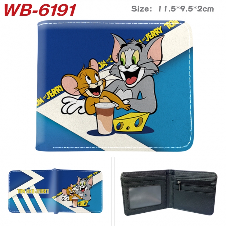 Tom and Jerry Animation color PU leather half fold wallet 11.5X9X2CM WB-6191